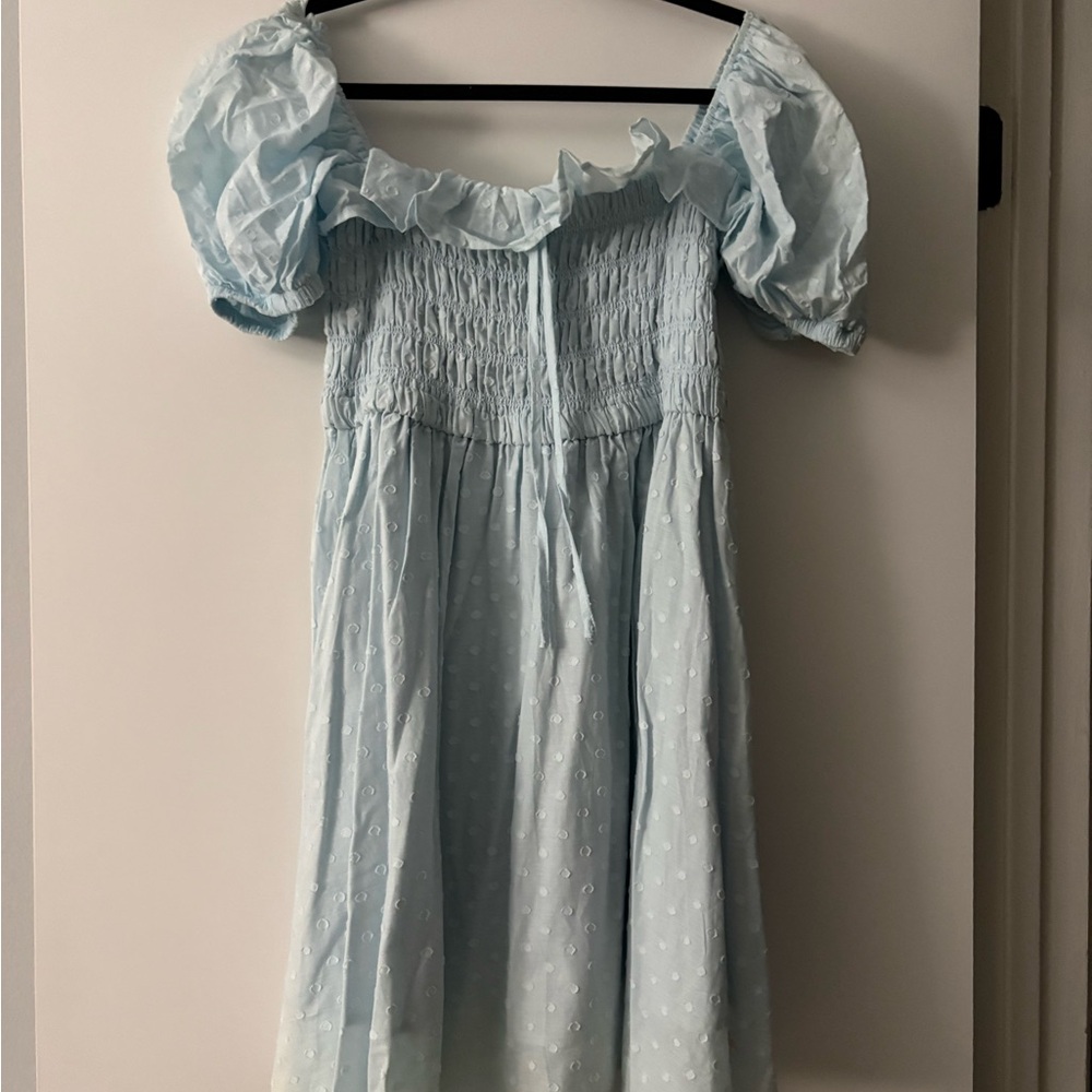 Light Blue Women’s Mini off the shoulder Dress